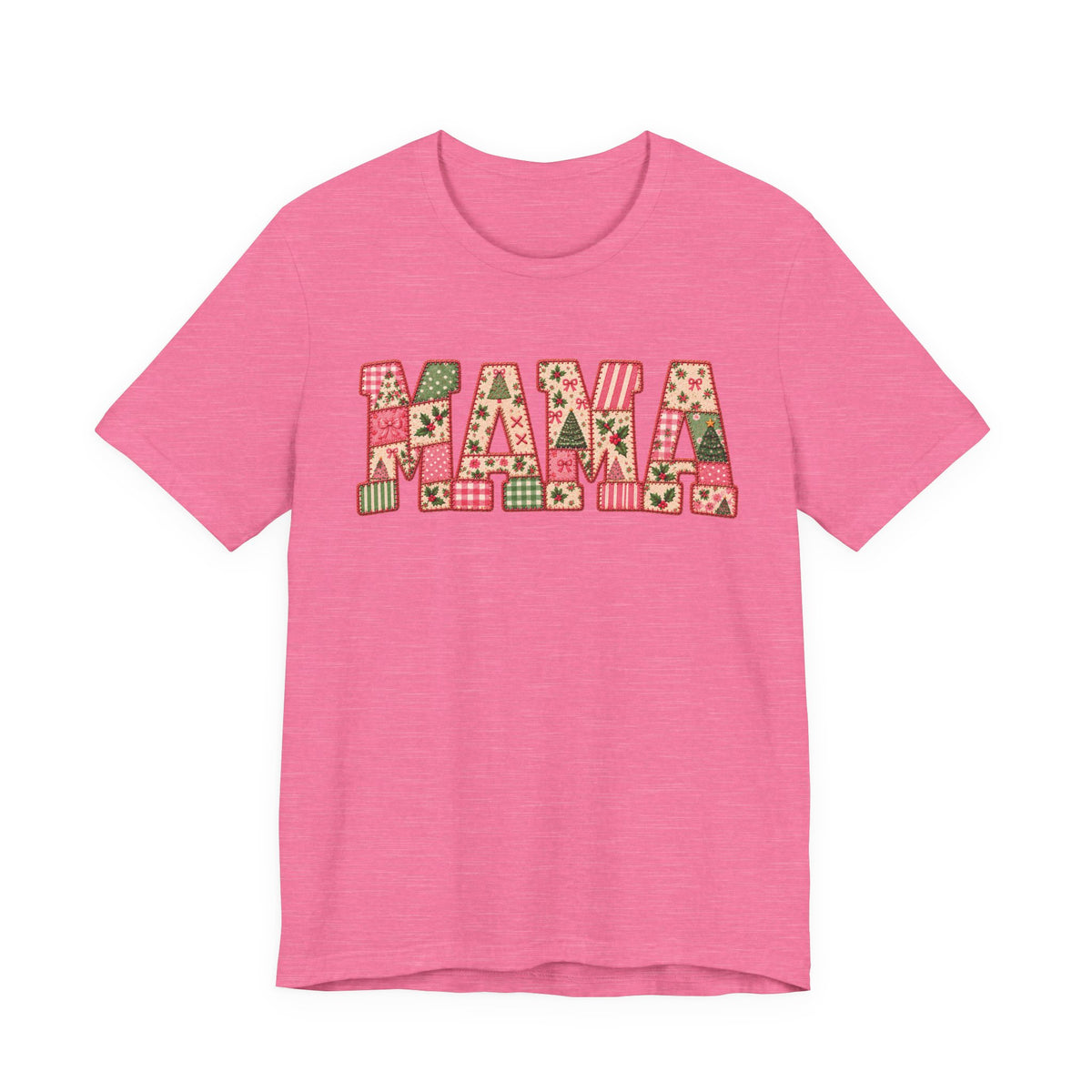 Pink Christmas Patchwork MAMA Tee
