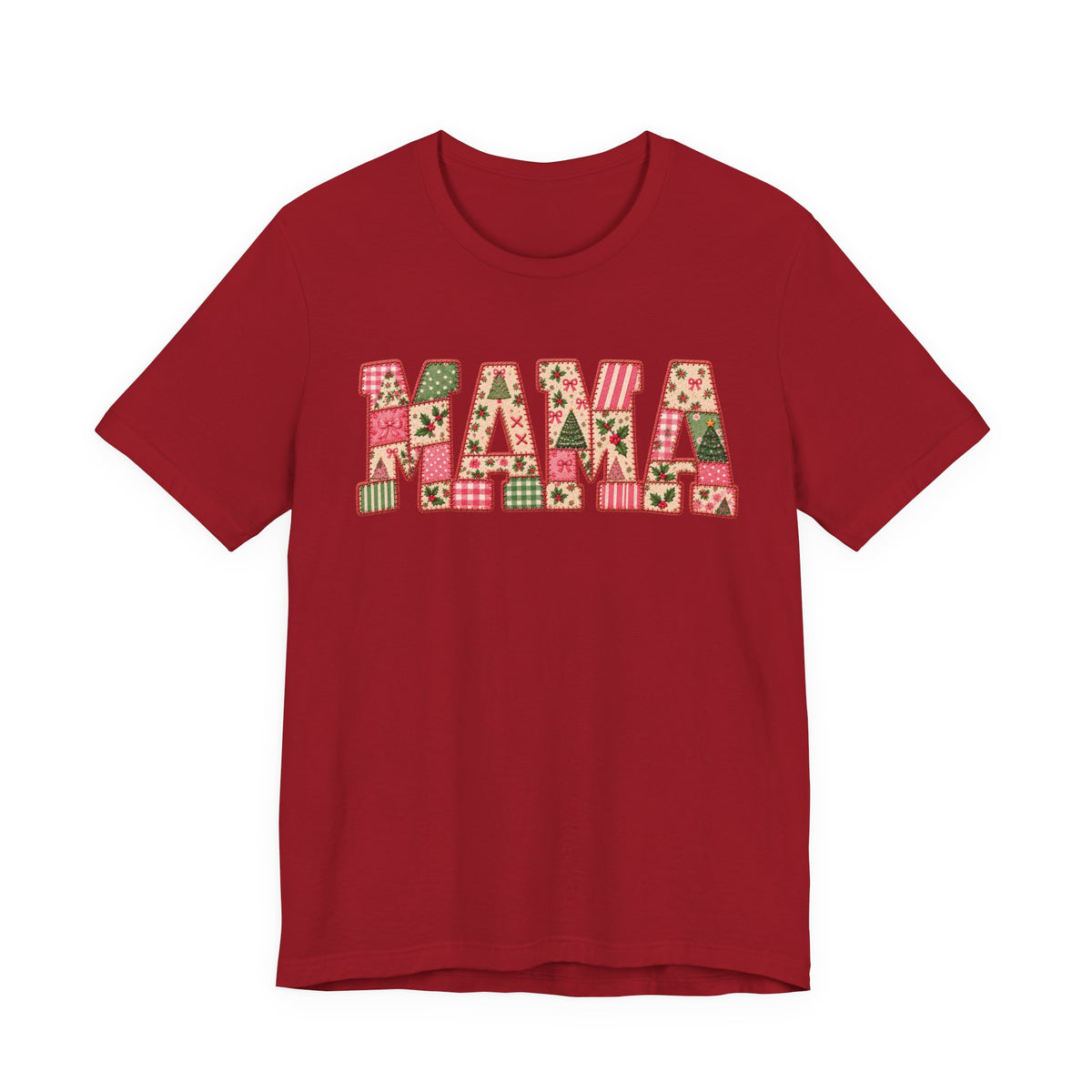 Pink Christmas Patchwork MAMA Tee