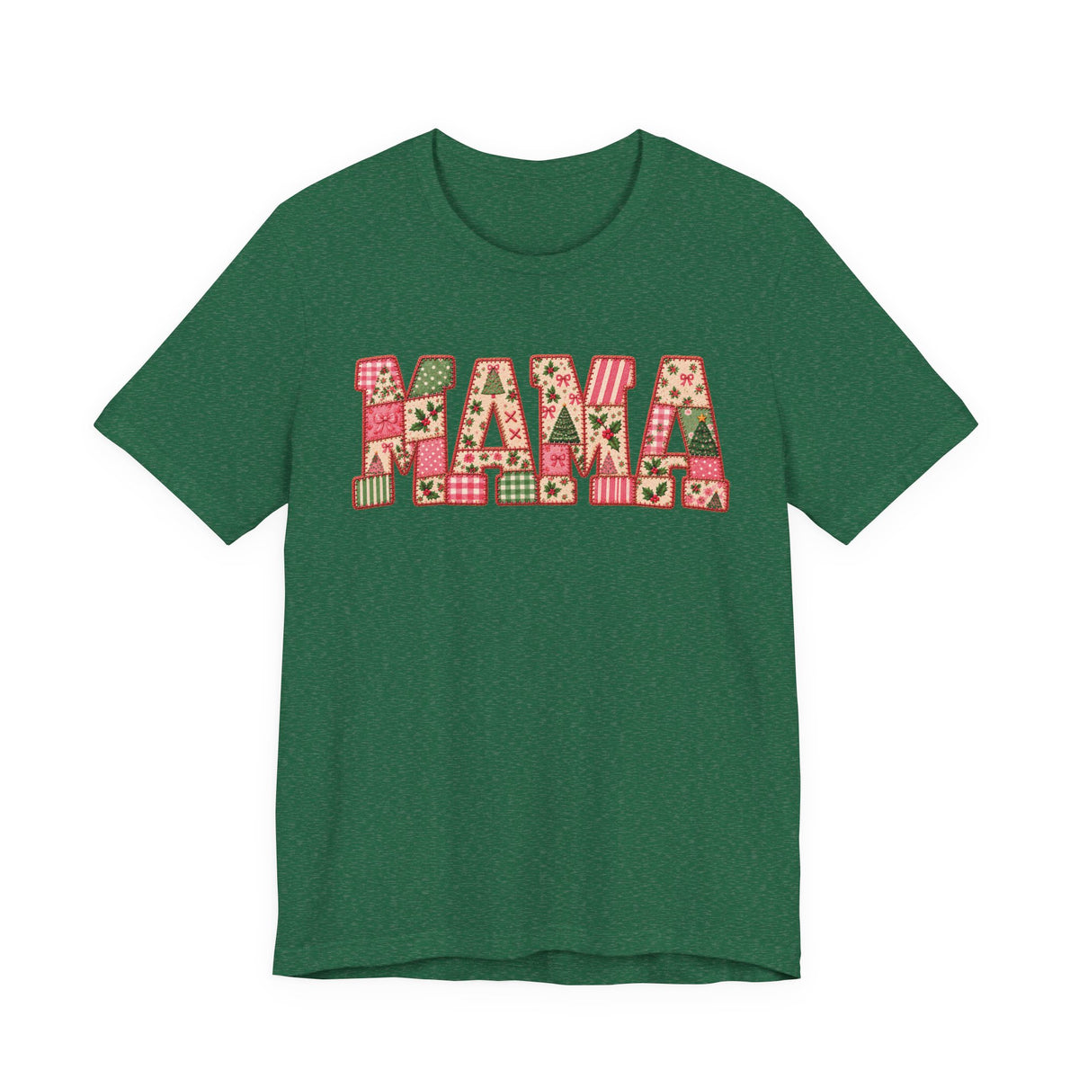 Pink Christmas Patchwork MAMA Tee